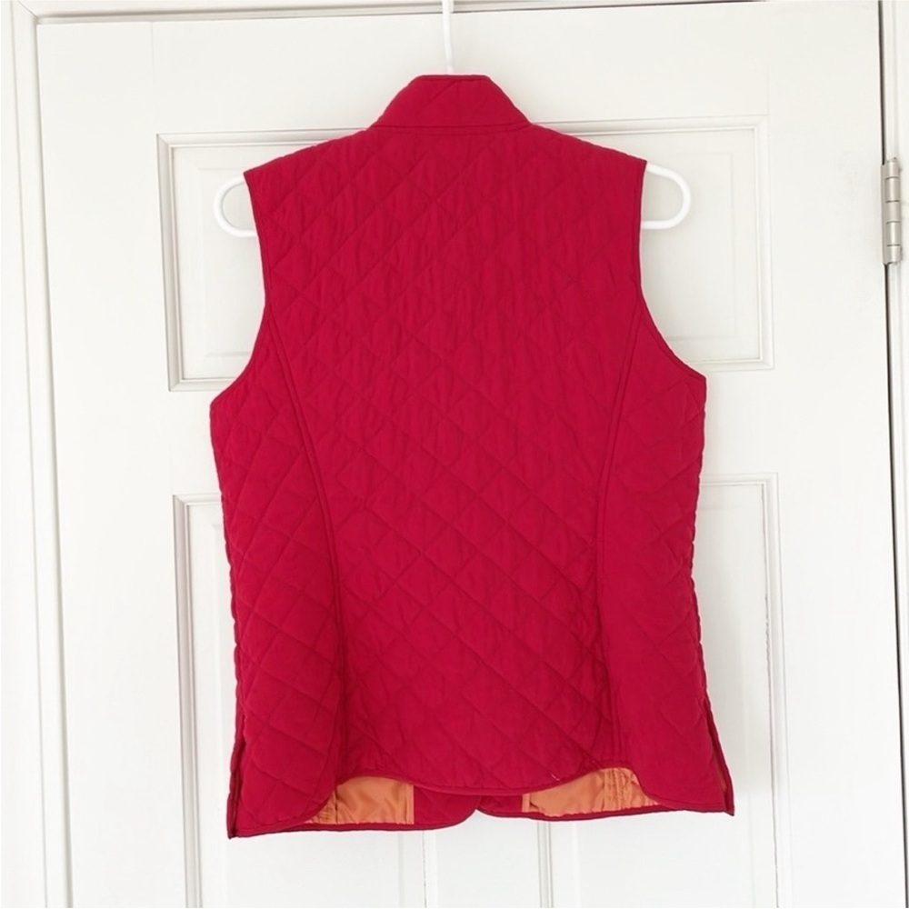 J.JILL vest size S red quilted pockets snap closure - Picture 2 of 8